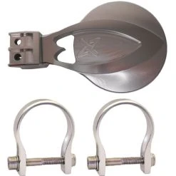 Axia Alloys Silver Round Full Billet Convex Side Mirror - 4" + 1.875" Clamps