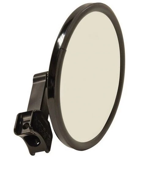Axia Alloys Black Round Billet Convex Arm Side Mirror - 5" + 1.75" Clamp 2 Axia Alloys Black Round Billet Convex Arm Side Mirror - 5" + 1.75" Clamp - Image 2