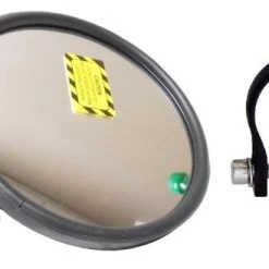 Axia Alloys Black Round Billet Flat Arm Side Mirror - 5" + 1.625" Clamp