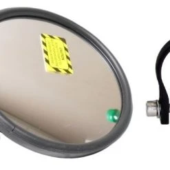 Axia Alloys Black Round Billet Flat Arm Side Mirror - 5" + 1.85" Clamp