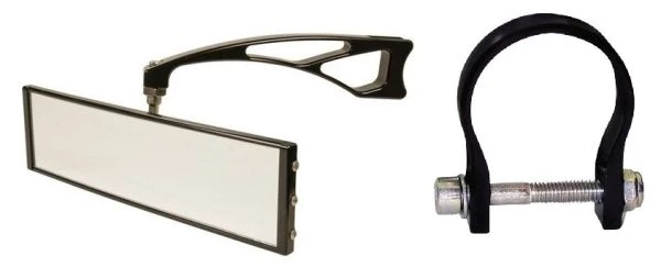 Axia Alloys Black Wide Panoramic Rearview Mirror - 9" W/ 6" Arm + 1.625" Clamp 1 Axia Alloys Black Wide Panoramic Rearview Mirror - 9" W/ 6" Arm + 1.625" Clamp