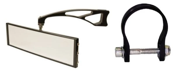 Axia Alloys Black Wide Panoramic Rearview Mirror - 9" W/ 6" Arm + 1.85" Clamp 1 Axia Alloys Black Wide Panoramic Rearview Mirror - 9" W/ 6" Arm + 1.85" Clamp