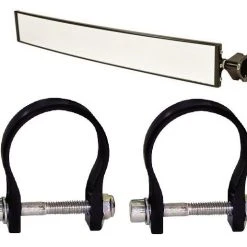 Axia Alloys Black Wide Rearview Mirror - 17" W/ 1.5" Mounts + 1.7" Clamps