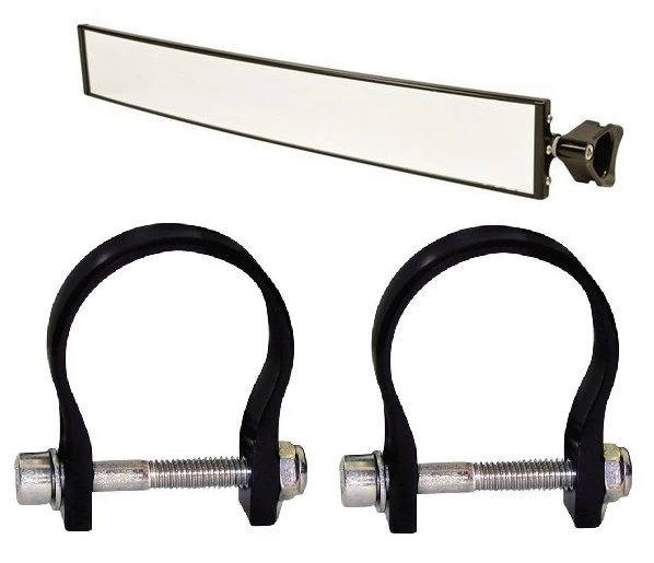 Axia Alloys Black Wide Rearview Mirror - 17" W/ 1.5" Mounts + 1.7" Clamps 1 Axia Alloys Black Wide Rearview Mirror - 17" W/ 1.5" Mounts + 1.7" Clamps