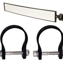 Axia Alloys Black Wide Rearview Mirror - 17" W/ 1.5" Mounts + 1.85" Clamps