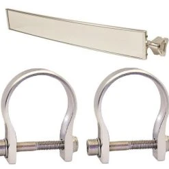 Axia Alloys Silver Wide Rearview Mirror - 17" W/ 1.5" Mounts + 1.625" Clamps