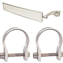 Axia Alloys Silver Wide Rearview Mirror - 17" W/ 6" Mounts + 1.875" Clamps