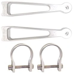 Axia Alloys Silver Lowrance GPS Cage Mounts 6" + 1.875" Clamps