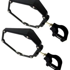 Assault Industries Assault Black/Black Bomber Plastic Mirrors + 2.0" Clamps