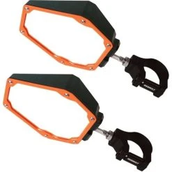 Assault Industries Assault Black/Orange Bomber Plastic Mirrors + 1.5" Clamps