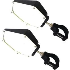 Assault Industries Assault Black/White Bomber Plastic Mirrors + 2.0" Clamps