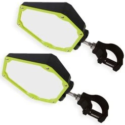 Assault Industries Assault Black/Fluorescent Yellow Bomber Plastic Mirrors + 2.0" Clamps