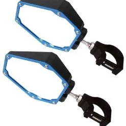 Assault Industries Assault Black/Can-Am Blue Bomber Plastic Mirrors + 1.5" Clamps