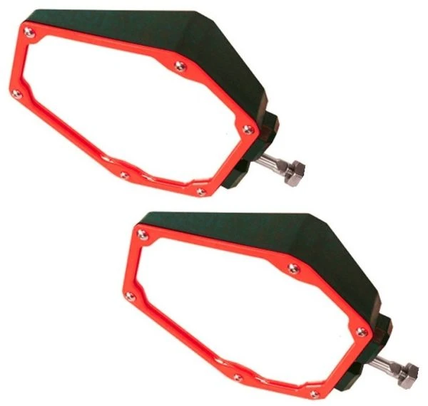 Assault Industries Assault Black/Can-Am Red Bomber Plastic Mirrors + 1.75" Clamps 2 Assault Industries Assault Black/Can-Am Red Bomber Plastic Mirrors + 1.75" Clamps - Image 2
