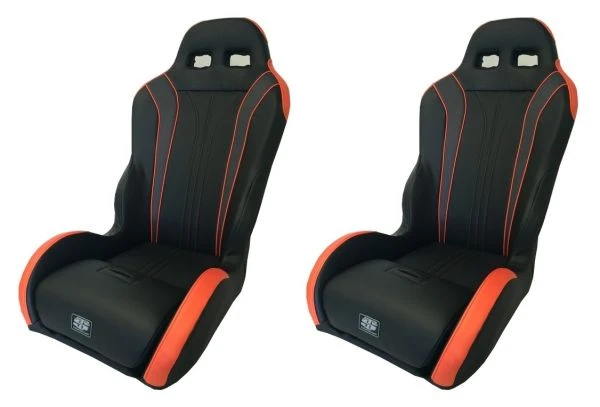 Twisted Stitch Vortex Rear Seats Matte Blk/Carbon Blk/Orange RZR XP4 1000 (Pair) 1 Twisted Stitch Vortex Rear Seats Matte Blk/Carbon Blk/Orange RZR XP4 1000 (Pair)
