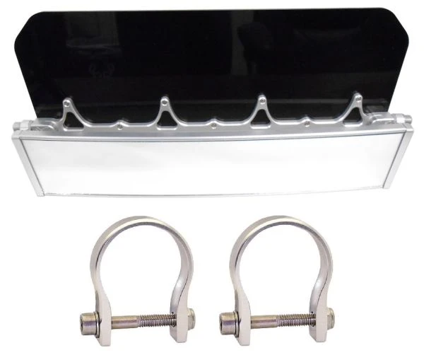 Axia Alloys Silver Panoramic Rearview Mirror 12" W/ Black Visor + 1.625" Clamp 1 Axia Alloys Silver Panoramic Rearview Mirror 12" W/ Black Visor + 1.625" Clamp