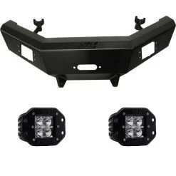 S3 Power Sports / Rigid Industries S3 Front Winch Bumper W/ Rigid Dually LED Flood Lights Polaris RZR XP 1000