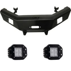 S3 Power Sports / Rigid Industries S3 Front Winch Bumper W/ Rigid Dually LED Diffused Lights Polaris RZR XP 1000
