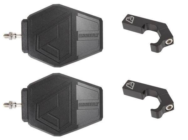 Assault Industries Aviator Mirrors (Pair) W/ Polaris Pro-Fit Clamps - Raw 1 Assault Industries Aviator Mirrors (Pair) W/ Polaris Pro-Fit Clamps - Raw