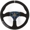 Assault Industries 350R Suede Steering Wheel Grey Stitch - W/Blue Plate