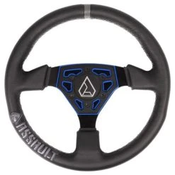 Assault Industries Navigator Steering Wheel Grey Stitch W/Blue Plate
