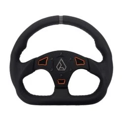 Assault Industries Ballistic "D" V2 Steering Wheel Grey Stitch W/Orange Plate