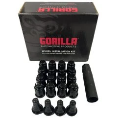 Gorilla Automotive Products Gorilla 3/8" X 24 Lug Kit & Valve Stems - Black
