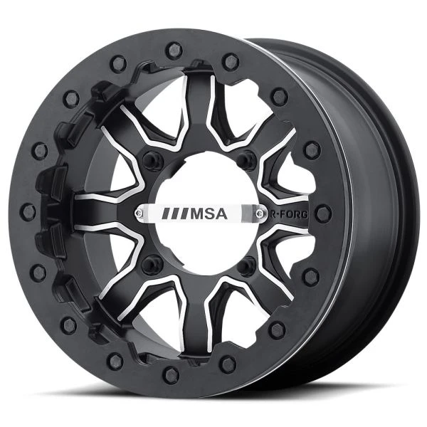 MSA Offroad Wheels MSA R-Forged Brushed Aluminum Bolt-On Center Nameplate For 4/110 Wheel 2 MSA Offroad Wheels MSA R-Forged Brushed Aluminum Bolt-On Center Nameplate For 4/110 Wheel - Image 2